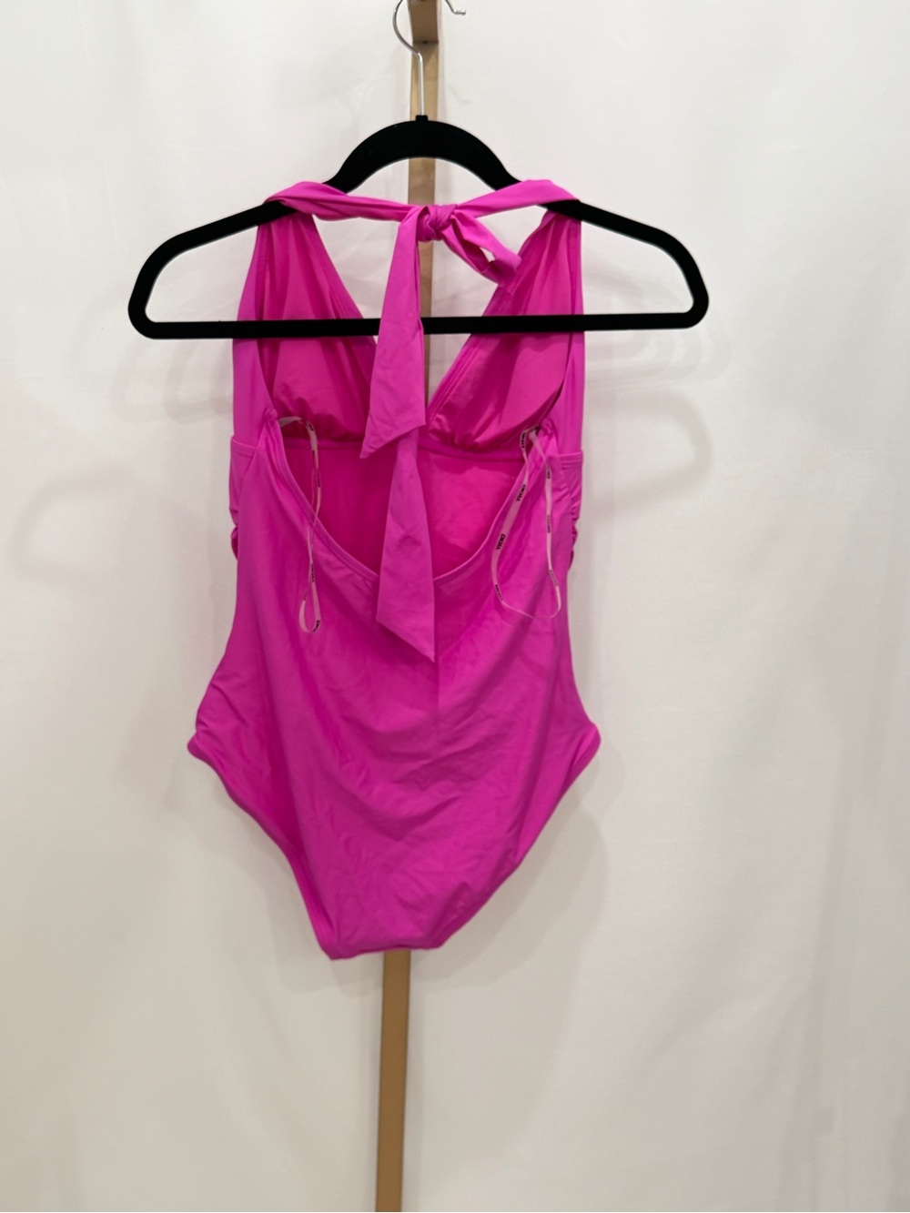 DKNY Carnation Pink Halter Tummy Control One Piece Swimsuit NWT M - Picture 4 of 6